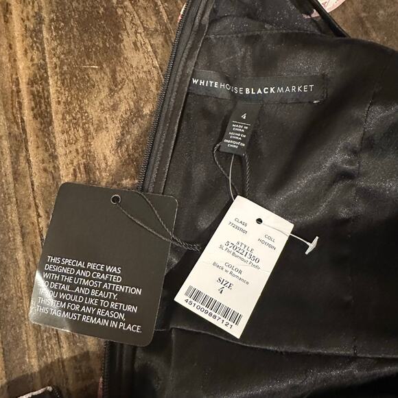 NEW WHBM Floral Burnout Fit and Flare Dress sz 4 whimsigoth dress - Picture 5 of 13